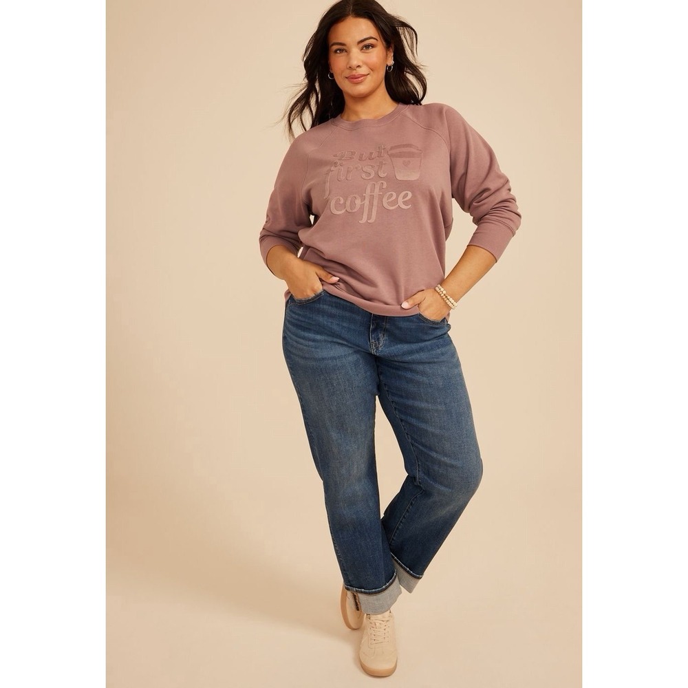 Maurices plus size but first coffee sweatshirt NWT SIZE 0X